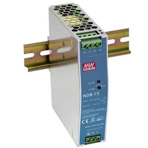 Mean Well Ndr-75 Din Rail <b>Power</b> <b>Supply</b> <b>24V</b> 3.2A 75W Single Output Industrial - Product Image 1