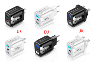 65W Dual Port USBC Sạc Với LED Ánh Sáng A + C Pd33W + Qc3.0 Nhanh Chóng Sạc Adapter EU/Chúng Tôi/Hàn Quốc/Anh Ngạnh Với Loại C Điện Thoại Di Động - Product Image 2