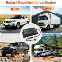 Répulsif à ultrasons contre les martres pour compartiments moteur de voiture, dispositif anti-martres alimenté par 12V avec lumière stroboscopique LED, pour intérieur