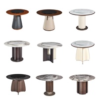 Meubles de salle à manger de haute qualité, table de salle à manger en bois et pierre, design moderne et luxueux, robuste et durable, pour hôtel