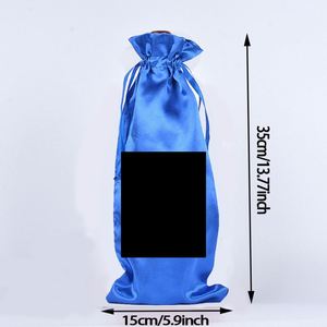 Sacs en satin personnalisés avec logo, sacs de luxe pour champagne, pochettes à cordon, sacs cadeaux pour bouteilles de bière, sacs à vin pour fête - Product Image 2