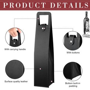 Leren wijn cadeauzakken Herbruikbare leren wijn draagtas voor één fles Champagne Bier beschermer cadeauzakken - Product Image 2
