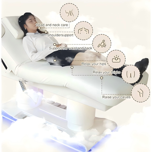 Cama <span class=keywords><strong>de</strong></span> Masaje <span class=keywords><strong>de</strong></span> Cuerpo Completo con Calefacción, 4 Motores, Blanca, Duradera <span class=keywords><strong>y</strong></span> <span class=keywords><strong>de</strong></span> Buena Calidad, con Diseño Moderno <span class=keywords><strong>y</strong></span> Lujoso, Altura Ajustable, para Salón <span class=keywords><strong>de</strong></span> <span class=keywords><strong>Belleza</strong></span> - Product Image 4