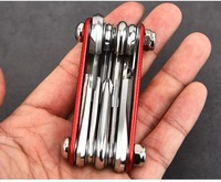 Hiyes 16 pièces ensemble de clés pliantes universelles Chrome Vanadium creux tournevis multifonctionnel clé hexagonale ensemble vélo en plein air