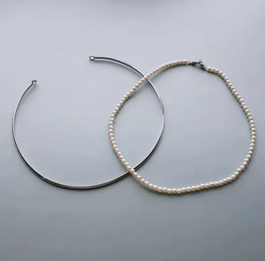 สร้อยคอโลหะและมุกแบบถอดได้ 2-in-1 สร้อยคอแบบสองชั้นสำหรับผู้หญิง - Product Image 2