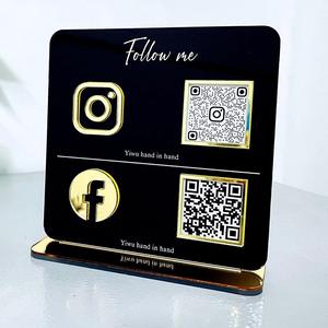Nuevo diseño elegante acrílico QR Sign Holder - Custom Social Media QR Code Logos e iconos de menú para la tienda - Product Image 3