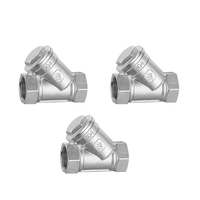 LISHUI Filter saringan tipe Y baja tahan karat, kontrol Manual katup saringan DN15-DN50 benang wanita untuk penyaringan air