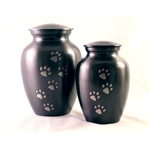 Bình Đựng Tro Bằng Kim Loại Cổ Điển Bằng Đồng Thau Với Đá Phiến In Hình Tang Lễ - Product Image 3