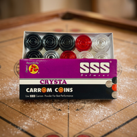Jeu de carrom avec jetons noirs, rouges et blancs, jeu de table pour sports d'intérieur, jeu familial, modèle Crystal JR MS INDUSTRIES