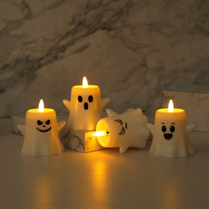 <span class=keywords><strong>Luminara</strong></span> Ghost - Bougies sans flamme pour Halloween, bougies LED à piles avec autocollants effrayants, bougies pour le Jour des Morts - Product Image 2