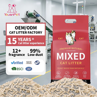 Litière pour chat en bentonite agglomérante et tofu, antibactérienne, désodorisante longue durée, rapports 3:7 et 4:6, prix de gros usine