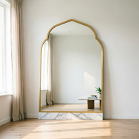 Miroir mural ou sur pied en fer forgé irrégulier, compact, OEM, pour décoration de salon et chambre à coucher, certifié CE, vente en gros