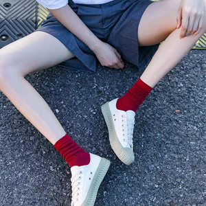 Calcetines Japoneses Minimalistas <span class=keywords><strong>de</strong></span> Color Sólido, Más <span class=keywords><strong>de</strong></span> 20 <span class=keywords><strong>Colores</strong></span> Dulces, Calcetines <span class=keywords><strong>de</strong></span> Algodón Acanalado, Calcetines Premium Transpirables <span class=keywords><strong>para</strong></span> Chicas - Product Image 4