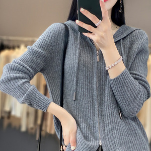Fabricante de Suéteres de Cashmere 2026, <span class=keywords><strong>Hoodie</strong></span> de Cashmere Personalizado com Logo, <span class=keywords><strong>Cardigan</strong></span> de Cor Sólida, <span class=keywords><strong>Hoodie</strong></span> Tricotado Casual, Jaqueta de Cashmere - Product Image 4