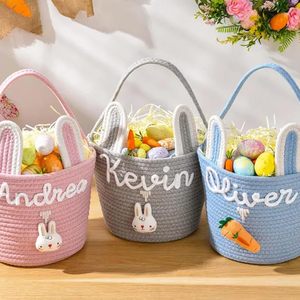 <span class=keywords><strong>Panier</strong></span> de Pâques <span class=keywords><strong>personnalisé</strong></span> brodé avec le nom du bébé, <span class=keywords><strong>panier</strong></span> de chasse aux œufs <span class=keywords><strong>personnalisé</strong></span> pour enfants, garçons et filles - Product Image 4