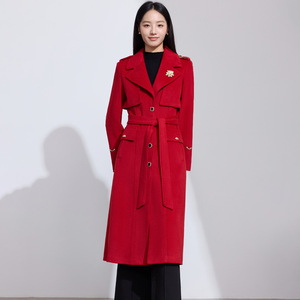Women's Off White Wool <b>Blend</b> Coat Mid Length Slim Fit Warm Autumn Winter Wear - Product Image 4