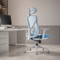 Chaise de bureau ergonomique moderne en maille avec appui-tête et accoudoirs réglables, pivotante, pour salle de conférence