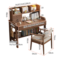 Bureau d'étude en bois massif avec huche et 2 tiroirs, bureau d'écriture ergonomique à hauteur réglable pour enfants, vente en gros pour chambre et appartement