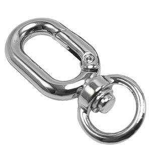 Llavero ovalado con anilla de resorte de aleación de zinc, colores oro claro, plata y bronce, con gancho giratorio y hebilla metálica para cinturón - Product Image 4