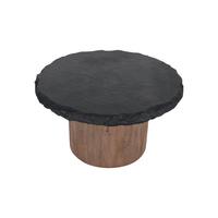 Table basse artisanale écologique légère et moderne en marbre et bois de manguier pour le salon