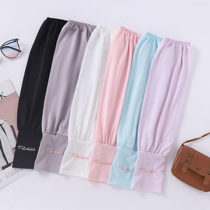 Nouveau été glace lettres soie soleil-protection manches lâche extérieur cyclisme Tennis sport UV Protection manchon hommes femmes <span class=keywords><strong>bras</strong></span> plus chaud - Product Image 1