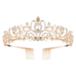 มงกุฎพลอยเทียมประดับผมสำหรับเจ้าสาวอุปกรณ์เสริมผมสำหรับงานปาร์ตี้เต้นรำงานแต่งงานวันเกิดมงกุฎพลอยเทียม - Product Image 3
