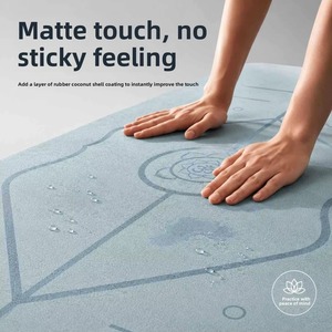 Tapis de yoga extra-large antidérapant en polyuréthane givré, motif cœur de lotus, longueur 183 cm, épaisseur 5 mm, largeur élargie, sans parfum - Product Image 3