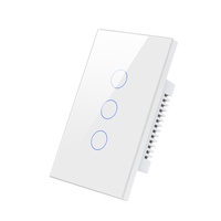 Beste Prijs Smart Life App Voice Control 3 Bende Draadloze Afstandsbediening Glazen Touchscreen Tuya Zigbee Home Light Schakelaar PST-DS-1211ZC-3