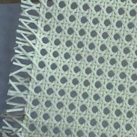 Tissu en coton tissé imitation rotin avec trous à œillets blanc pour panneaux de porte de placard et dossier de canapé
