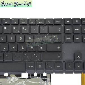 Teclado para Portátil BE Belga con Retroiluminación RGB para HP Omen 15-EK 15-<span class=keywords><strong>EN</strong></span> 16-K 15Z-<span class=keywords><strong>EN</strong></span>, Nuevo, Negro, Distribución AZERTY - Product Image 2