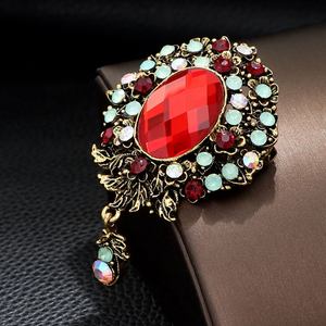 YB-39 gros femmes bijoux mode camée fleur strass alliage goutte diamant cristal <span class=keywords><strong>broche</strong></span> - Product Image 4