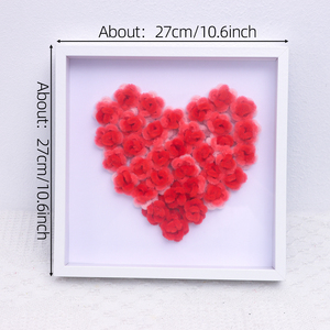 Boîte à <span class=keywords><strong>ombre</strong></span> 3D en fil de fer, fleurs en fil de fer, cadre de présentation en forme de cœur pour anniversaire, Saint-Valentin, cadeau idéal pour elle, décoration de table à la maison - Product Image 2