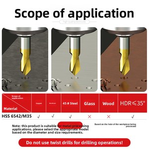 BEILI M2 HSS Titanium Coated 90 Degree Spotting <strong>Drill</strong> for Cast Iron Aluminum Stainless Steel Alloy Steel Mold Steel - Product Image 3