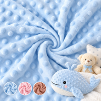 Vente flash - Tissu Minky à pois super doux - Tissu Minky 100% polyester pour couverture de bébé