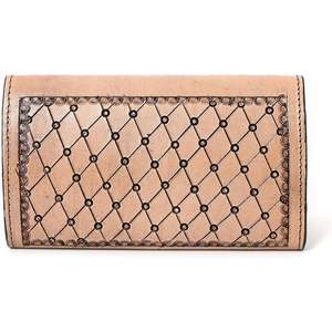<b>Women's</b> Hand-Tooled Leather <b>Wallet</b> RFID Blocking Vintage Cowhide Long Western Style Purse Large Capacity Card Slots Phone - Product Image 3