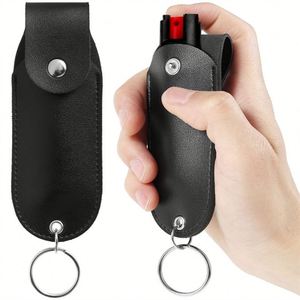 Mini Estuche Portátil de Cuero para Pimienta con Tapa Superior, Llavero de Defensa Personal para Regalos - Product Image 1