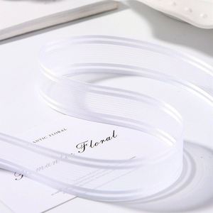 Custom Elegant 2.5cm Sheer Striped Organza Ribbon for <b>Wedding</b> <b>Gift</b> <b>Box</b> Wrapping 10 Yards/roll - Product Image 2