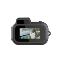 Mini caméra de poche DC27C 2MP 1080P en forme de bouton avec écran LCD IPS de 0,96 pouces, MicroSD 64 Go, flash LED, partage Android et capteur CMOS