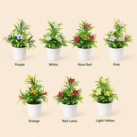 Planta Artificial en Maceta, Vegetación Artificial Realista con Maceta Blanca para Decoración de Hogar, Oficina, Mesa, Boda, Venta al por Mayor