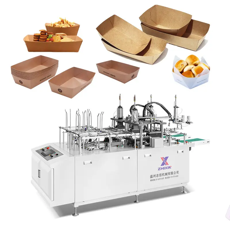 Intelligent Automatic Take Away Paper Box Tray Forming Machines Disposable Cake Box Making Machine