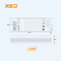 YSD IP20 Controlador LED Triac/0-10V/1-10V Triac Regulable Impermeable 12V 24V 60-200W Salida dual Voltaje constante para iluminación LED