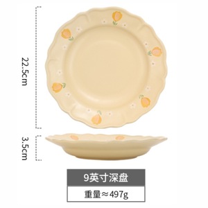 Assiette en céramique porcelaine pour restaurant fête <span class=keywords><strong>vaisselle</strong></span> en gros bol à soupe fleur jaune <span class=keywords><strong>vaisselle</strong></span> ensembles <span class=keywords><strong>6</strong></span> <span class=keywords><strong>personnes</strong></span> - Product Image 6