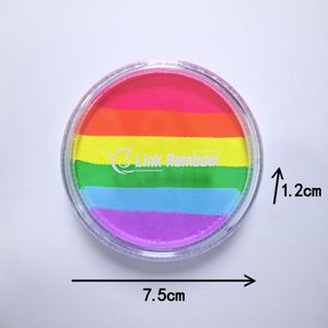LinkRainbow - Maquillage de base lavable à base de plantes, certifié sécurité, effet phosphorescent, 30g, ensemble de bandes arc-en-ciel pour peinture corporelle - Product Image 3