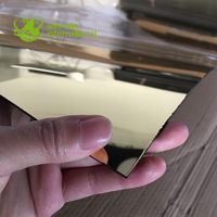 Feuille de plastique ABS Double couleur, miroir métallique or/noir, en plastique