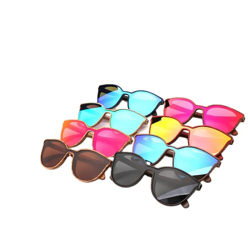 Cat Eye bamboo wooden sun glasses Frameless al por mayor de madera gafas custom wooden sunglasses