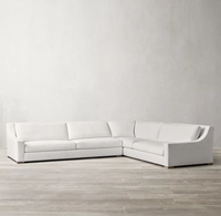 Rhohohill personnalisé moderne blanc lin salon Villa canapé salon meubles L-sectionnel canapé ensemble