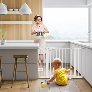 Barrière de sécurité pour bébé en fer extensible de 14 cm, durable pour les escaliers, les toilettes, les animaux domestiques, les enfants, en métal + ABS - Product Image 2