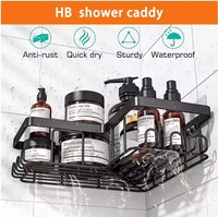 Accessoires d'organisateur de douche de salle de bains support d'étagère de caddie de douche d'acier inoxydable, panier adhésif de support de douche de salle de bains