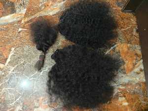 Cierre HD crudo con paquetes de pelucas rizadas profundas extensiones de cabello humano y pelucas hechas con 100% cabello humano virgen real de alta calidad - Product Image 5