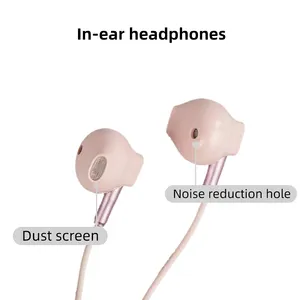 LD-200 individuelles Logo kabelgebundene Kopfhörer 3,5 MM hoher Bass In-Ear-Kopfhörer Ohrhörer mit Mikrofon für Iph 5 6 7 8 Huawe Samsun